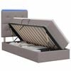 vidaXL LED uzglabā&scaron;anas gulta ar matraci Pelēkbrūna 90 x 200 cm Audums
