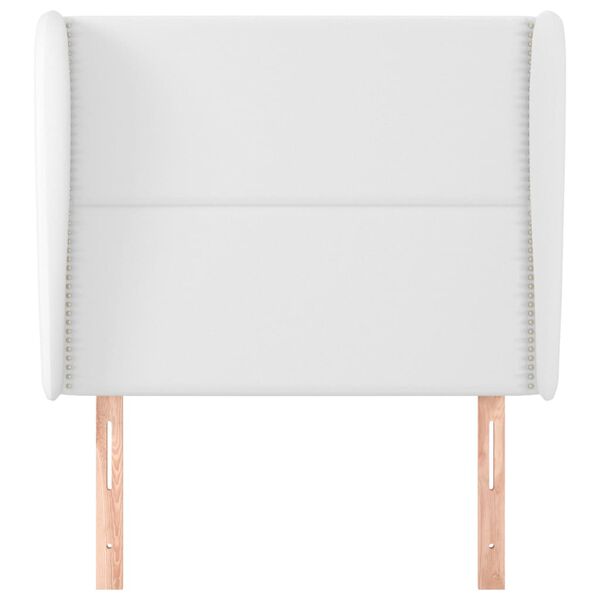 vidaXL galvgalis ar malām, 93x23x118/128 cm, balta mākslīgā āda