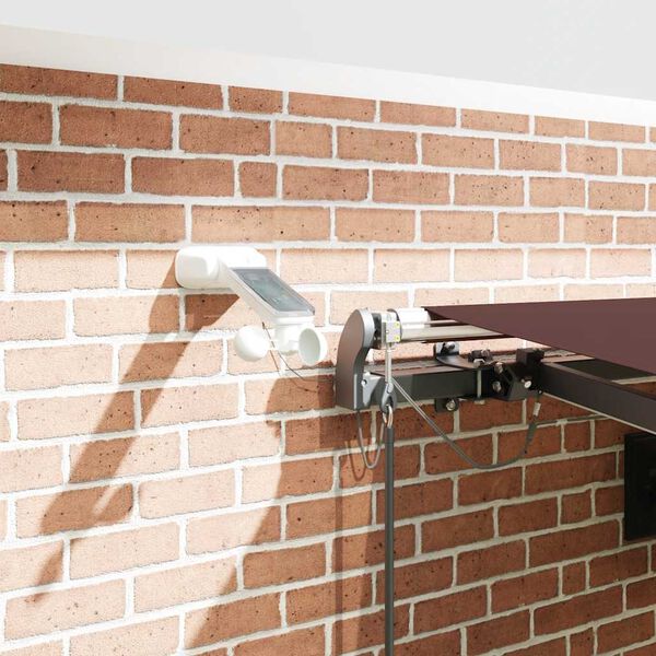 vidaXL izvelkama markīze ar LED, automātiska, 450x300 cm, vīnsarkana