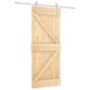 vidaXL Slīdo&scaron;ās durvis Dabisks un balts 80 x 210 cm Priedes masīvkoks