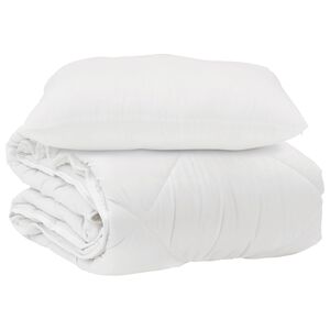 vidaXL Sega ar spilvenu 2 pcs Balts Mikro&scaron;ķiedra