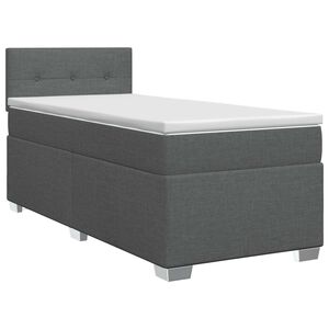 vidaXL Kontinentālā gulta ar matraci Tum&scaron;i pelēka 90 x 190cm Audums