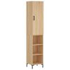 vidaXL augstais skapītis, ozolkoka, 34,5x34x180 cm, inženierijas koks