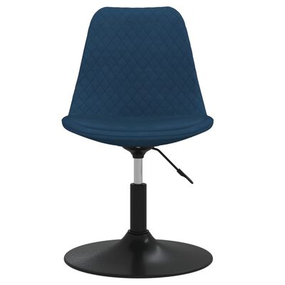 vidaXL grozāmi virtuves krēsli, 4 gab., zils samts