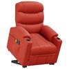 vidaXL masāžas krēsls, paceļams, sarkana mākslīgā āda