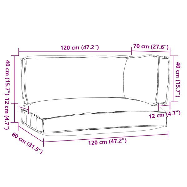 vidaXL Kastīšu spilvenu komplekts 3 pcs Pelēka Oksfordas audums