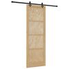vidaXL Slīdo&scaron;ās durvis Dabiska un melna 83 x 232 cm Priedes masīvkoks