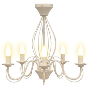 vidaXL Lustra E14 Metāls Antīka balta &Oslash; 52 x 47 cm