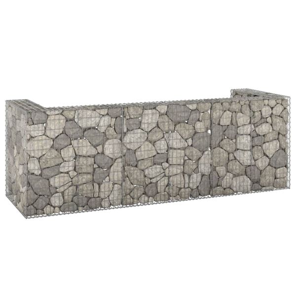 vidaXL gabions atkritumu tvertnēm, cinkots tērauds, 325x100x110 cm