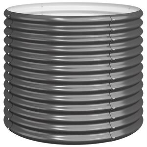 vidaXL dārza puķu kaste, 80x80x68 cm, cinkots tērauds, pelēka