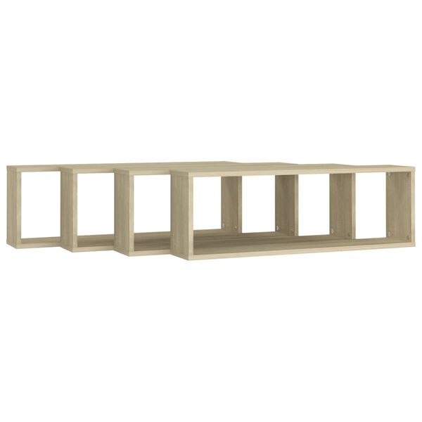 vidaXL sienas plaukti, 4 gab., ozolkoka 80x15x26,5cm inženierijas koks