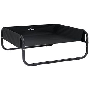 vidaXL Suņu gulta Melna 75 x 75 x 30 cm Tērauds