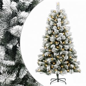 vidaXL Mākslīgā Saliekamā Ziemassvētku Egle 150 cm 150 LED Silti balts
