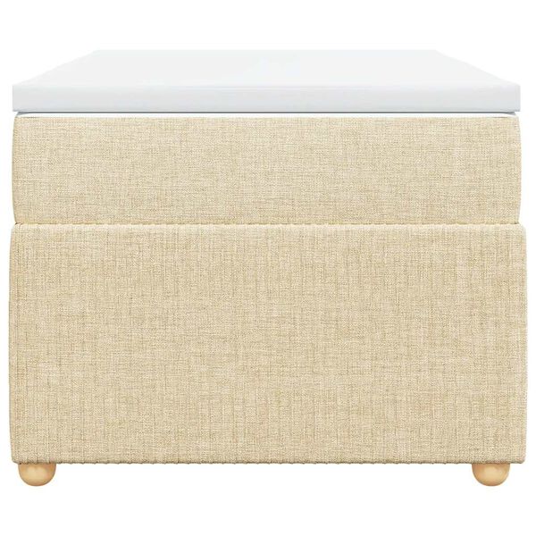 vidaXL atsperu gulta ar matraci, krēmkrāsas, 90x190 cm, audums