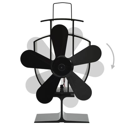 vidaXL karstuma izplūdes ventilators, 5 lāpstiņas, melns