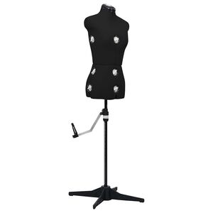 vidaXL sievietes manekens, regulējams, melns, S, 33-40