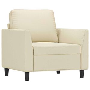 vidaXL atpūtas krēsls, krēmkrāsas, 60 cm, mākslīgā āda