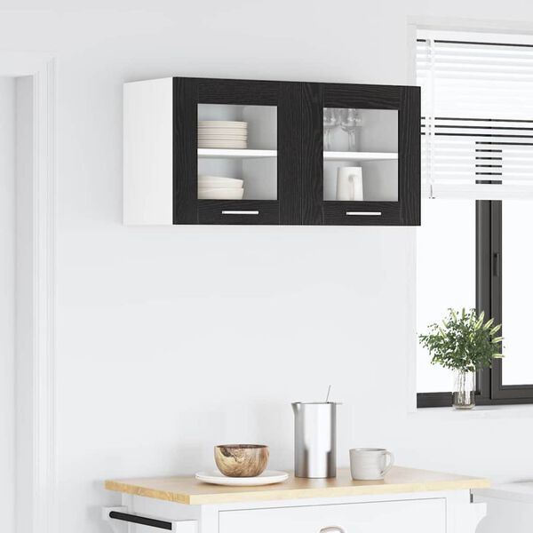 vidaXL Piekarams skapītis 2 pcs Melns ozolkoks 40 x 31 x 40 cm