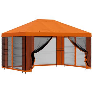 vidaXL Dārza paviljons ar sānu sienām 4 &times; 3 m Oranža