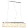 vidaXL lustra ar kristāla pērlītēm, 104 cm, E14, sudraba krāsā
