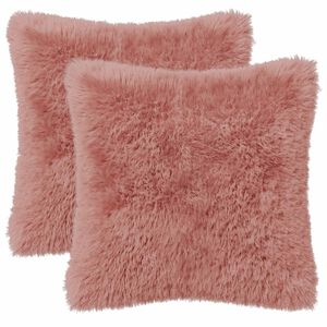 vidaXL Spilvenu pārvalks 2 pcs HEERLEN Rozā 30 x 30 cm PV flīss