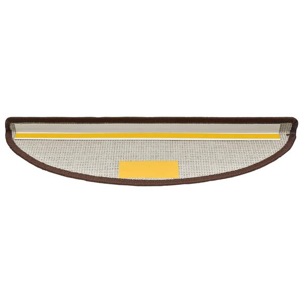 vidaXL kāpņu paklājiņi, 30 gab., 56x17x3 cm, kafijas brūni, pusapaļi