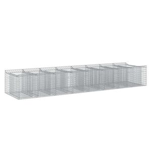 vidaXL Gabions pacelta gulta 3 gab. 400 x 100 x 60 cm Cinkota tērauda