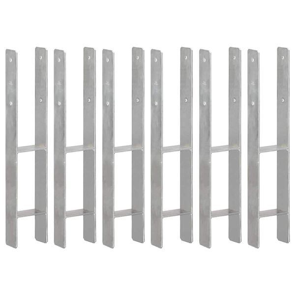 vidaXL žogu stiprinājumi, 6 gab., sudraba krāsa, 10x6x60 cm, tērauds