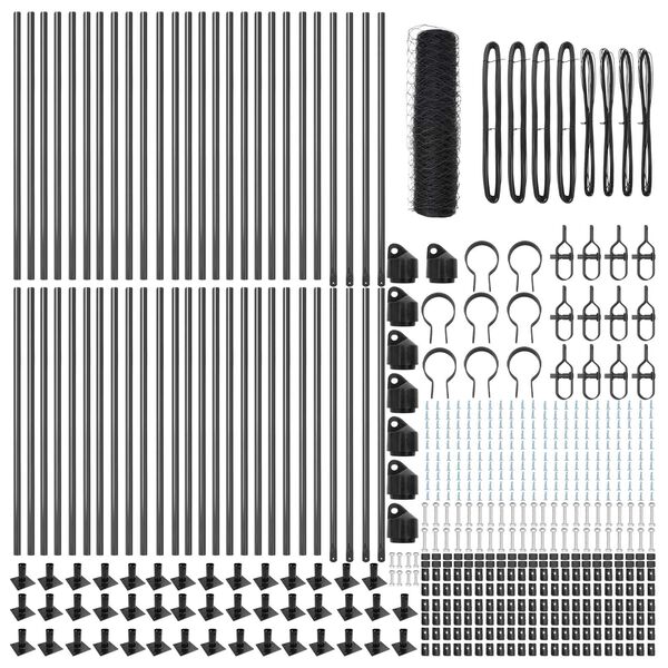 vidaXL Žoga āķis Pelēka 100 x 0,6 m (50 mm acs) Tērauds un PVC
