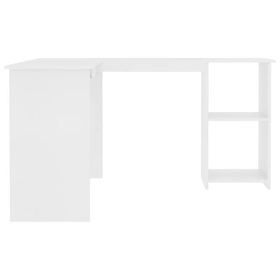 vidaXL stūra rakstāmgalds, 120x140x75 cm, skaidu plāksne, balts