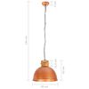 vidaXL griestu lampa, industriāls dizains, vara krāsā, 50 cm, E27