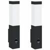 vidaXL Āra sienas gaisma 2 pcs Melna 10.5 x 6 x 33 cm