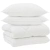 vidaXL Ziemas gultas sega ar spilvenu 3 pcs Balts Mikro&scaron;ķiedra