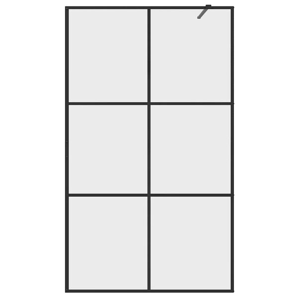 vidaXL du&scaron;as siena, caurspīdīgs ESG stikls, 115x195 cm, melna