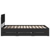 vidaXL Gultas rāmis ar atvilktni Melns 120 x 200 cm Inženierijas koks