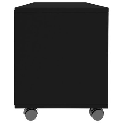 vidaXL TV skapītis uz ritentiņiem, 90x35x35 cm, skaidu plāksne, melns