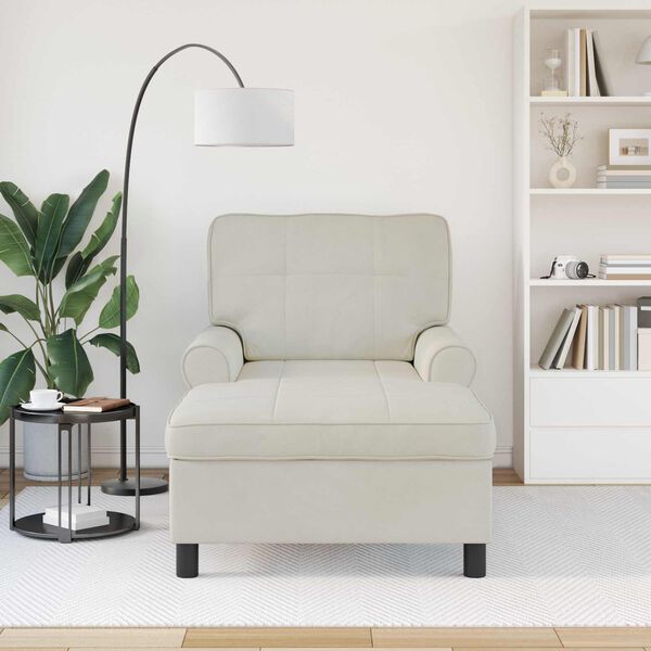 vidaXL &Scaron;eiss Lounge ar spilvenu Krēmkrāsa 91 x 157 x 91 cm Samts