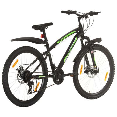 vidaXL kalnu velosipēds, 21 ātrums, 26'', 46 cm, melns