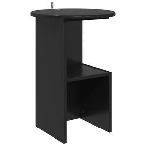 vidaXL Sānu galds Melns ozols &Oslash; 39,5 x 55 cm Inženierijas koks