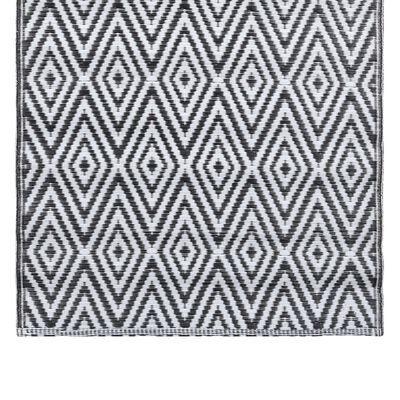 vidaXL āra paklājs, 160x230 cm, balts un melns PP
