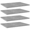 vidaXL plauktu dēļi, 4 gab., betonpelēki 40x30x1,5cm inženierijas koks