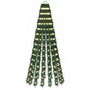 vidaXL LED Ziemassvētku koks 150 cm 240 LED Silti balts Tērauds Zaļa