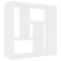vidaXL sienas plaukts, balts, 45,1x16x45,1 cm, skaidu plāksne