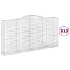 vidaXL arkveida gabiona grozi, 10gb., 400x50x200/220cm, cinkota dzelzs