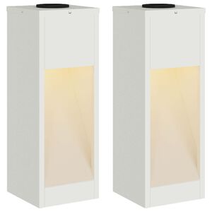 vidaXL Saules LED Ceļa Gaisma 2 pcs Balts Auksti velmēts tērauds