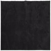 vidaXL paklājs HUARTE, īsa spalva, mīksts, mazgājams, melns, 120x120cm