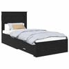 vidaXL Gultas rāmis Melns ozolkoks 100 x 200 cm Inženierijas koks