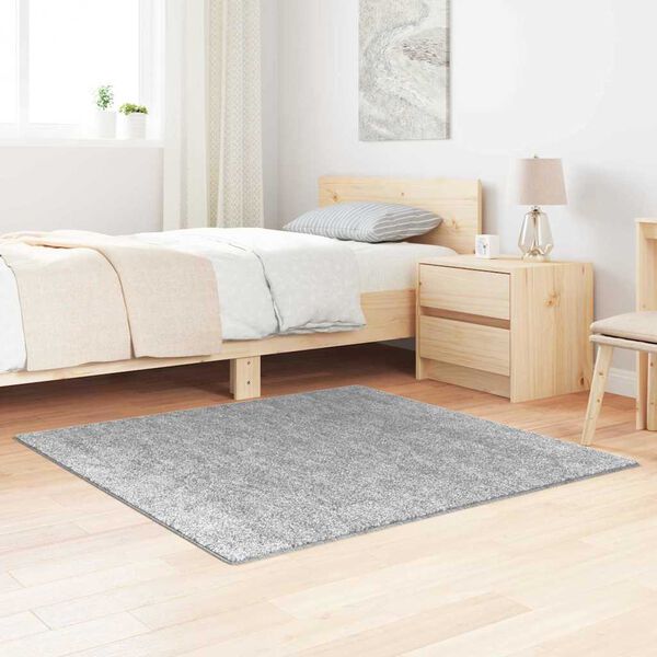 vidaXL Antiskrāpējoša Šagija Paklājs Pelēka 120 x 120 cm PP