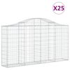 vidaXL arkveida gabiona grozi, 25gb., 200x30x100/120cm, cinkota dzelzs