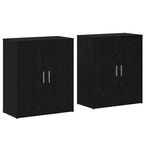 vidaXL Puse 2 pcs Melns ozolkoks 60 x 31 x 70 cm Inženierijas koks